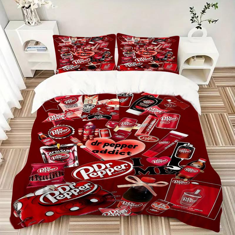 Dr Pepper Obsession Print 3Pcs Bedding Setduvet Cover With 2 Bedropillowcase Home Birthday Gift