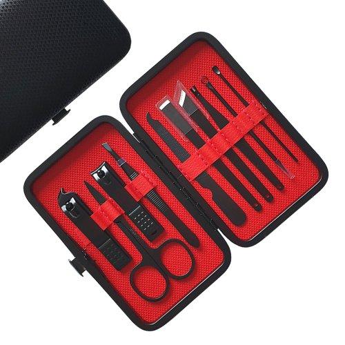 Набор для ухода за ногтями Carbon Black 10 предметов Уход за руками и ногами Подарок Домашние кусачки для ногтей