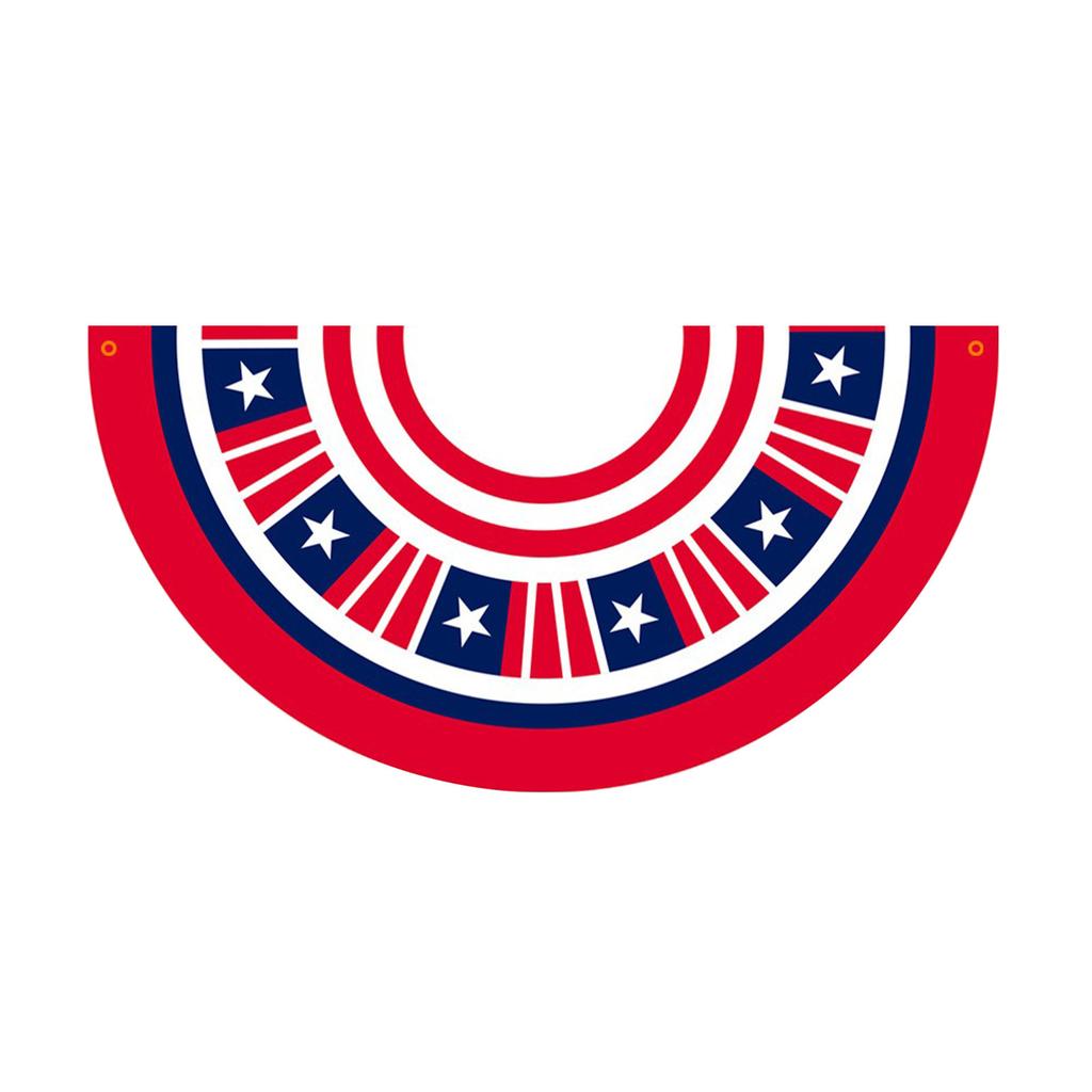 Полукруглый флаг ко Дню независимости США, веерообразный флаг ко Дню независимости США, звездно-полосатый флаг, двусторонняя печать, двусторонний флаг.