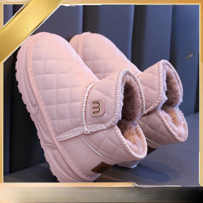 Детские зимние ботинки для девочек и мальчиков, детская зимняя обувь, детские уличные теплые плюшевые ботинки, ветрозащитные водонепроницаемые детские ботинки с хлопковой подкладкой