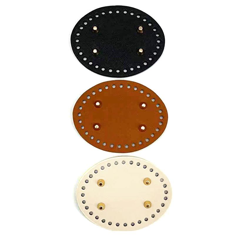 1 шт., аксессуары, овальная сумка из искусственной кожи, нижняя часть, 4 заклепки, замена для вязаной сумки крючком