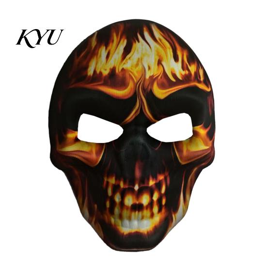 Comfortable Carnival Face Cushion Day of The Dead Skull Masque, Halloween Sugar Full Realistic Masque for Adults Masquerade Party Accessory