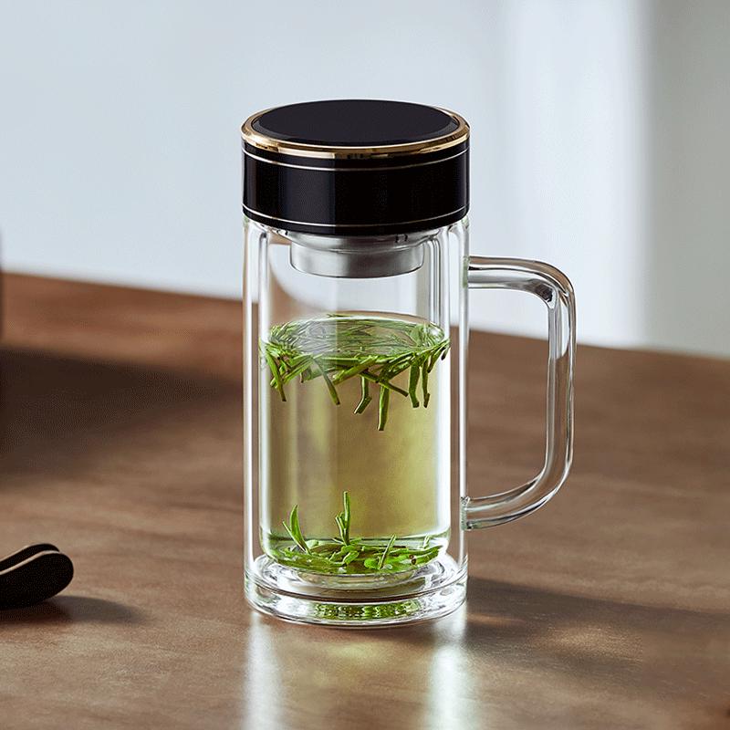 Mingguang Double-Layer Glass Tea Cup with Infuser
