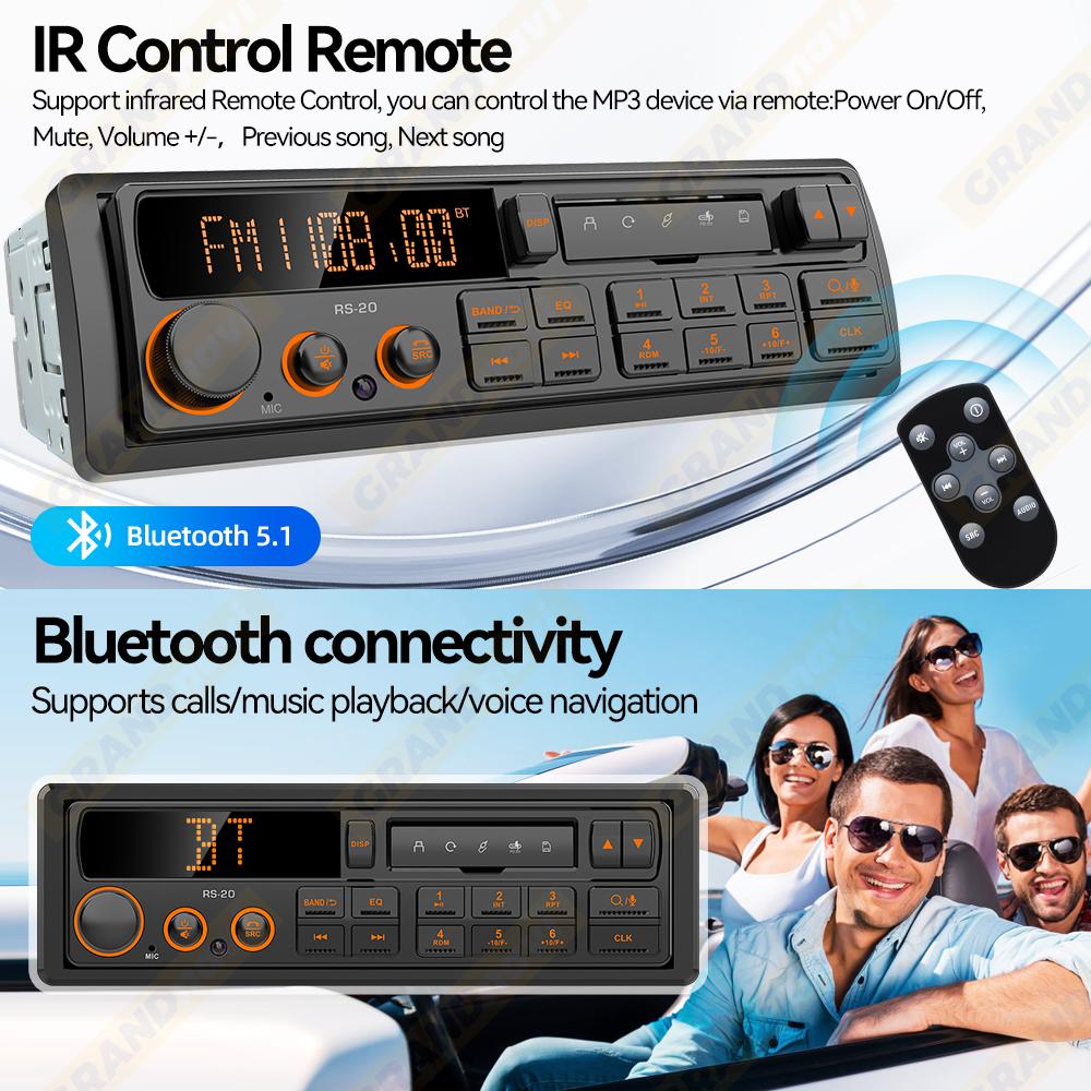 Ретро MP3 Автомобильный Радио Плеер 1 DIN Стерео Эквалайзер FM AM RDS DAB Приемник QC3.0 Bluetooth USB AUX Вход Для VW Porsche Mercedes Benz BMW
