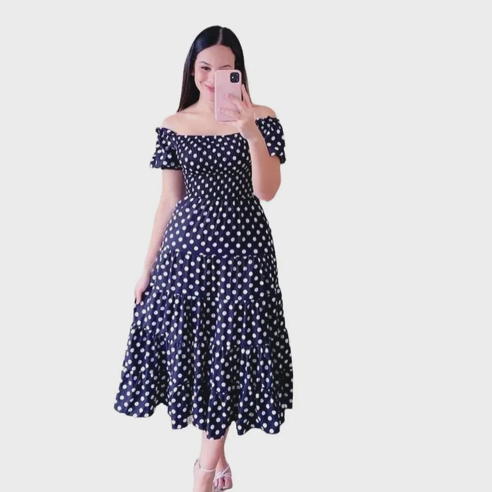 Женское платье с открытыми плечами в европейском и американском стиле, весна/лето 2025 г. - модная длинная юбка на одно плечо с большим размахом