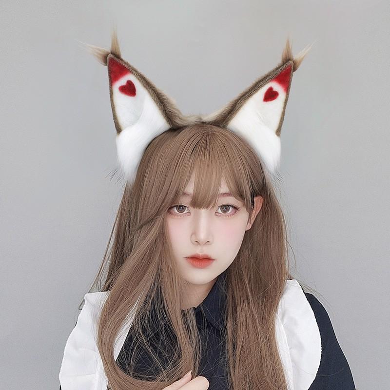 Husk Cosplay Plush Animal Ear Headband Halloween Costume Party Anime Convention Unisex Accessory