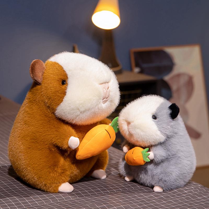 22cm Funny Carrot Dutch Pig Plush Toy Lying Pig Doll Sleep Pillow Cartoon Flush Pig Doll Toys for Girls Birthday Gift Room Decor