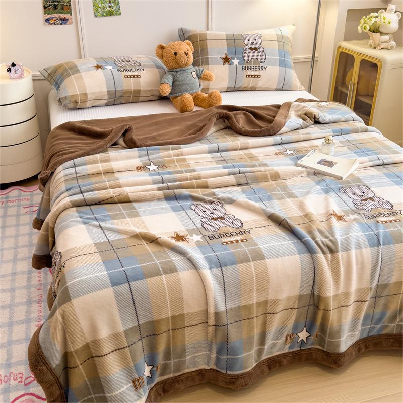 Yunjin Double-Sided Winter Fleece Blanket - Thick, Cozy Sofa Throw & Office Shawl