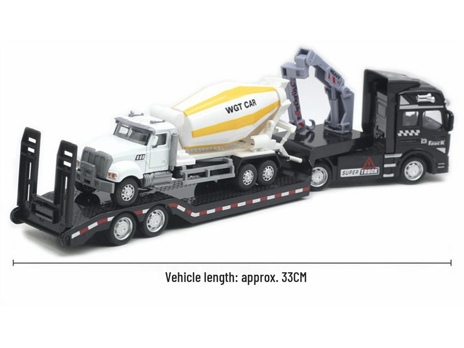 Children's Alloy Transport Toy: Pull-Back Fire Truck, Trailer, Tank & Excavator