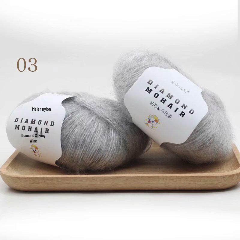 Пряжа Diamond Pony средней толщины из мохера для ручного вязания крючком пальто и шарфов