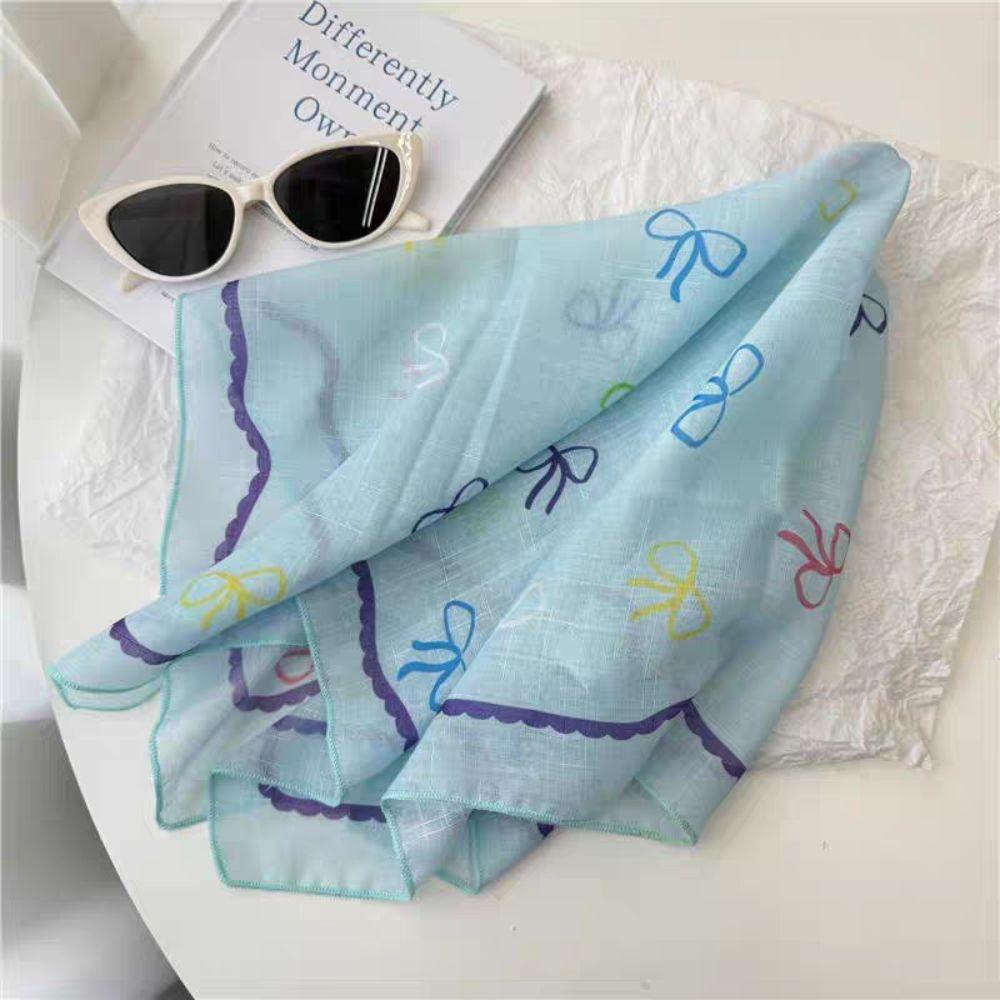 Elegant Sweet Bowknot Turban Korean Triangular Hair Band Elegant Fresh Small Scarf Girls