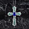 Top Grade 925 Sterling Silver Necklace Women Jewelry Latest Crystal Cross Pendant Necklace Female Party Accessories Personality