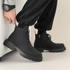 Mens Casual Party Prom Dress Platform Boots Black Trendy Autumn Winter Shoes Cowboy Genuine Leather Boot Handsome Ankle Botas