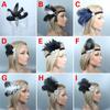 Women Cocktail Feather Headband 1920s Vintage Gatsby Party Headpiece Rhinestone Beaded Lady Black