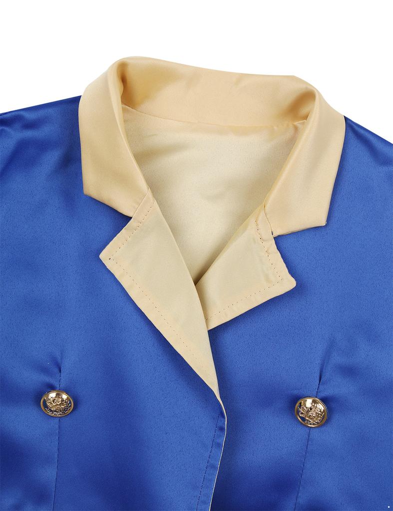 Boys Prince Costume Long Sleeve Turn Down Collar Tuxedo Jacket Tailcoat Halloween Cosplay Party Outfit