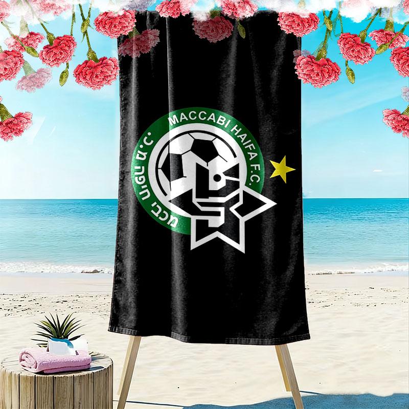 Maccabi Haifa Art Print Beach Towel, Large Soft Quick Dry Towel for Beach Camping Swimming
