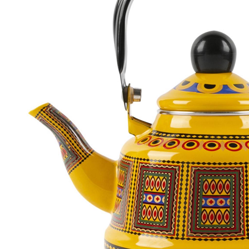 2.5 л Чайник для чая и кофе с крышкой, для наливания и кипячения воды, ретро чайник для воды, эмалированный чайник для дома, кухни, отеля, ресторана