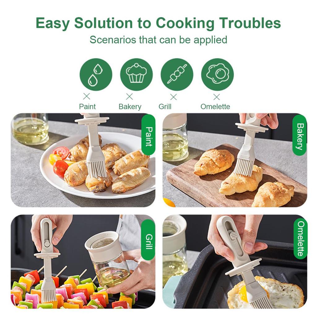 Кисти для кондитерских изделий Бутылка для масла с кистью Жаростойкая масляная щетка для приготовления пищи Кисть для приготовления пищи Выпечка на кухне Барбекю Приготовление мяса на гриле