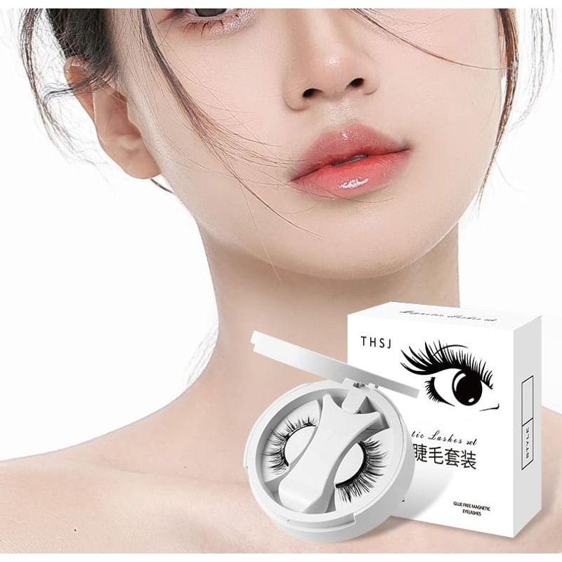 Миуми - Набор: Натуральные магнитные накладные ресницы с перекрещиванием + Аппликатор