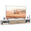 Wall-Mounted TV Stand/Bench for 50" TVs, Open Compartments and White Drop-Down Door Cabinet