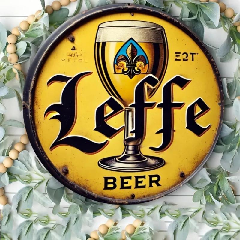 Witch Broom Halloween Sign, Round Aluminum Wall Plaque 20x20cm