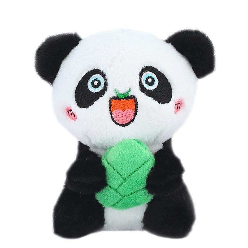 Cute Panda Plush Keychain Premium Snow Mink Fur Animal Figure Bag Pendant