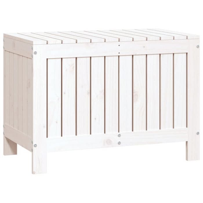 VidaXL Boîte de Rangement de Jardin, Coffre à Outils avec Couvercle, Organisateur de Terrasse Patio Extérieur, Blanc Bois 836145