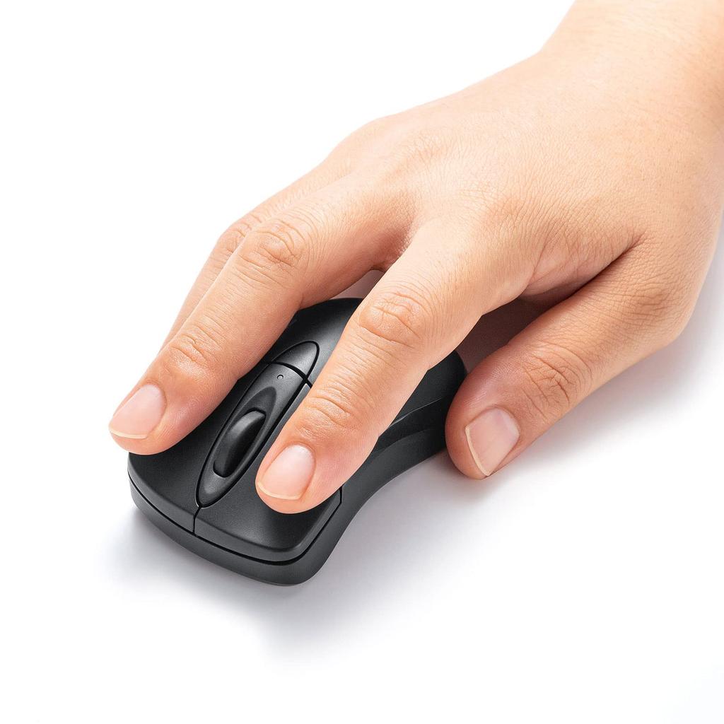 SANWA SUPPLY Bluetooth 3 Синий 5.0 Мышь, Тихая, Кнопки, Светодиодная, Компактная, Серия "IO Plus", Черная, MA-IPBBS303BK