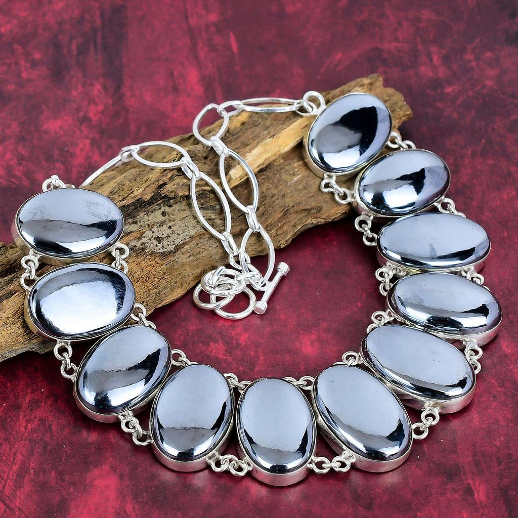 Natural Shungite Designer Necklace Handmade Jewelry, 925 Solid Sterling Silver Adjustable Chain Necklace Jewelry, For Thanksgiving