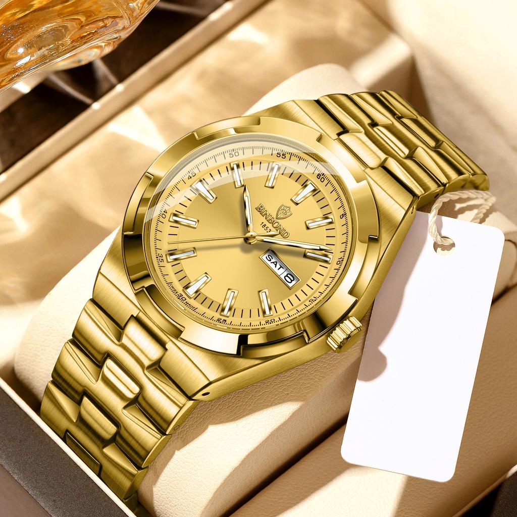 Fashion Mens Watches Luxury Casual Waterproof Watches Luminous Hands Business Date Quartz Stainless Steel Men Watches