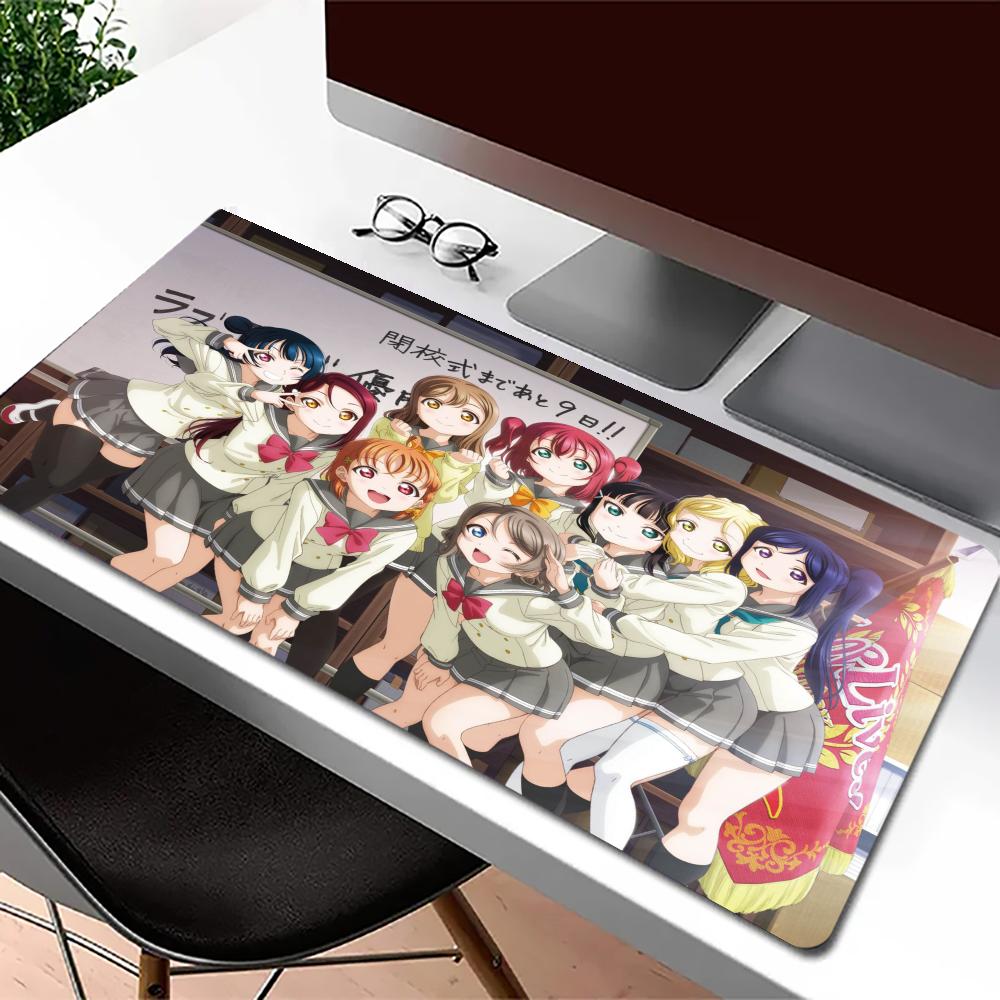 Aqours Mousepad Pc Gaming Mouse Pads Laptop Desk Mats Office Decor Mouse Carpet Big Mousepepad Rug Keyboard Long Pad Large