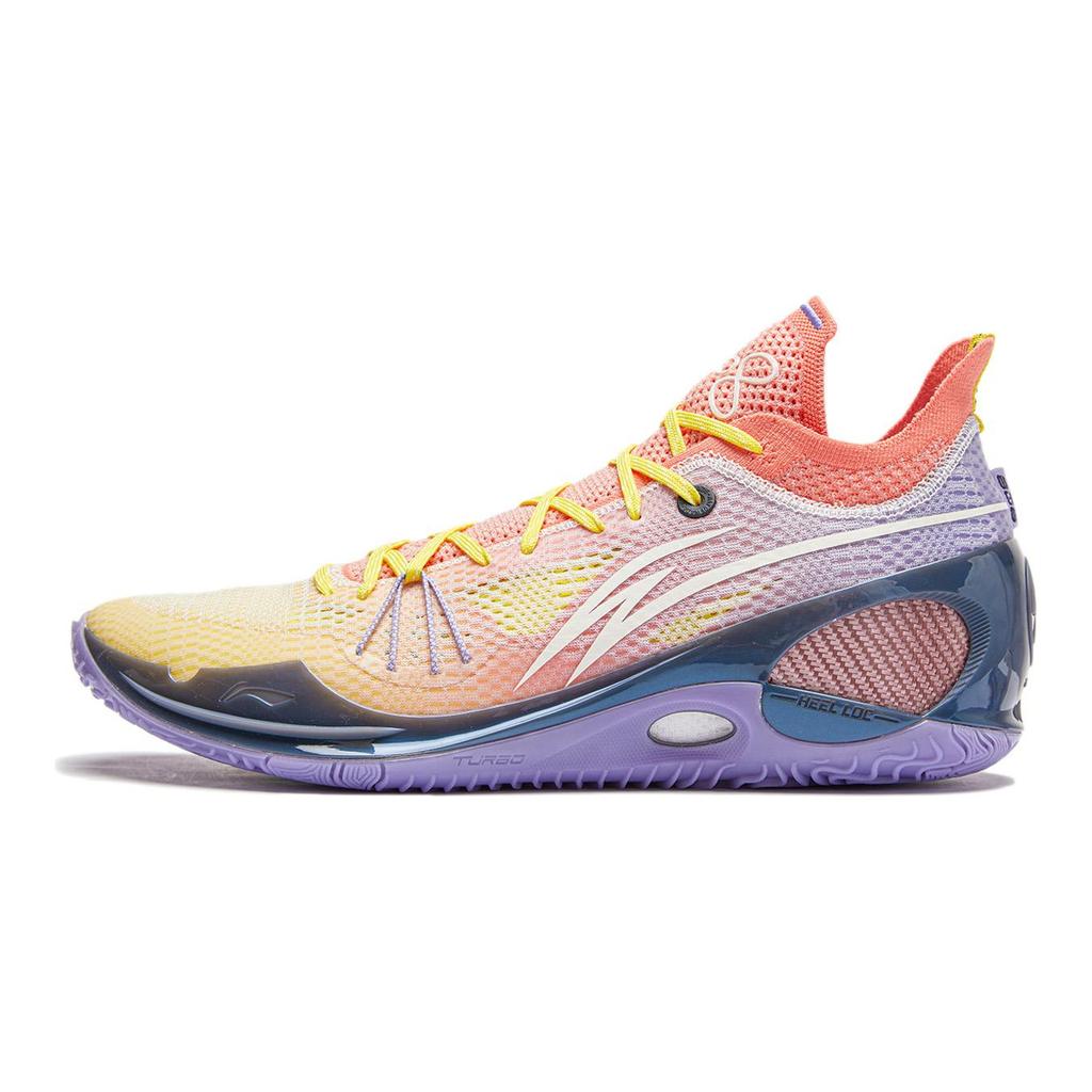 Баскетбольные кроссовки Li Ning Wade 808 3 Мужские Низкие Ярко-желтый/Кораллово-розовый/Фиолетовый Vero Rose ABAU047-4