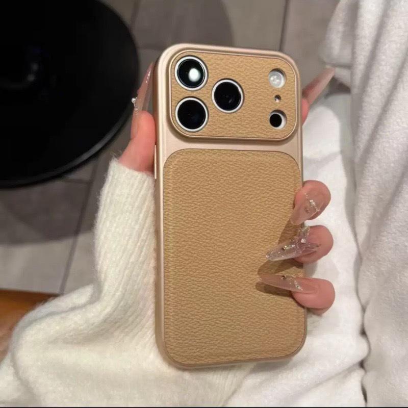 Кожаный чехол для телефона с узором личи для iPhone 17 Pro/16 Pro/15 Pro/14 Pro - Осенне-зимний дизайн