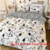Хлопковое постельное белье Snoopy для стирки в воде с цветочным принтом для студенческих общежитий