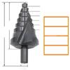 Titanium-Plated Nitrided Step Drill, 10-45mm, Large Size Pagoda Drill for Electric Drills