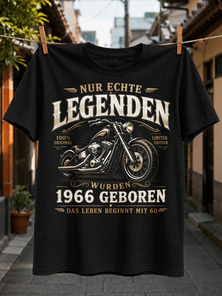 Gold Gerunisex 1966 Motorcycle Legends Nur Echte Legenden Text Vintage Biker Art And 60th Birthday Unisex All TShirt