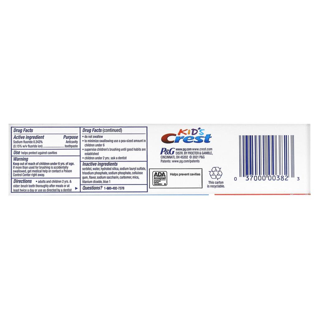 Crest Детская зубная паста с фтором для профилактики кариеса, Sparkle Fun, 130 г (4,6 унции)