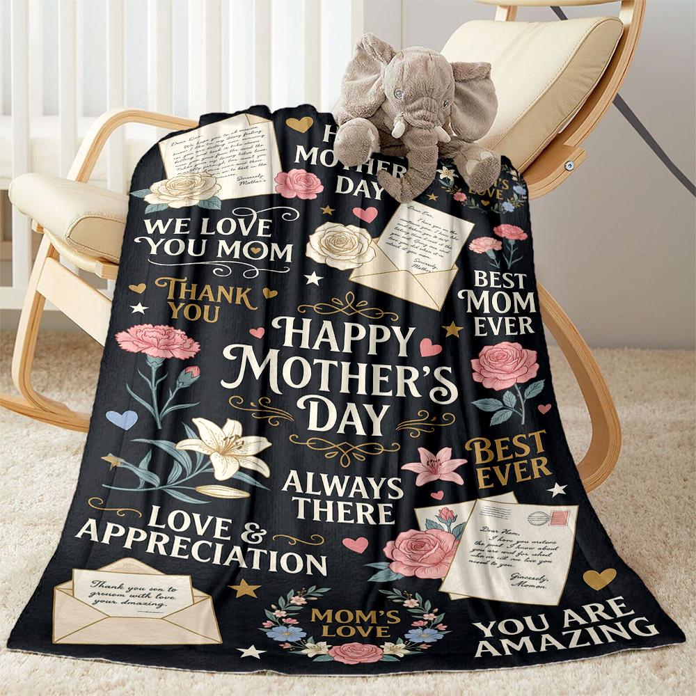 Mom's Heart And Love Blanket Suitable for sofas,travel, living rooms also a good gift for friends and family Suitable for all seasons.