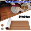 2400x900x5mm Self Adhesive Yacht Flooring Self-Adhesive EVA Foam Teak Brown 5MM With Black Line Faux Teak Boat Decking Sheet