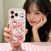 2026 Блестящий 6D тисненый чехол KT Cat для Apple 17 Pro Max/16 Pro Max/15: Полное покрытие, Креативный и Мягкий