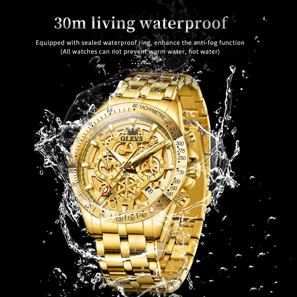 OLEVS Men's Watches Quartz Watches For Men Waterproof Luminous Chronograph Date 24 Hours Luxury Men Watches
