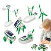 6-in-1 Solar Power Toys Educational Kit DIY Experiment Building Project Solar Powered Boat Airplane Windmill for Boys & Girls