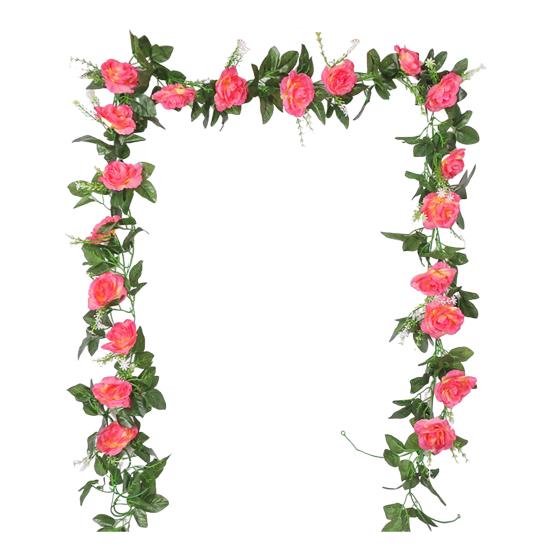 220 см искусственная розовая гирлянда реалистичная комнатная и уличная подвесная искусственная цветочная гирлянда растения виноградная лоза свадебная вечеринка весенняя каминная полка крыльцо лестница украшение