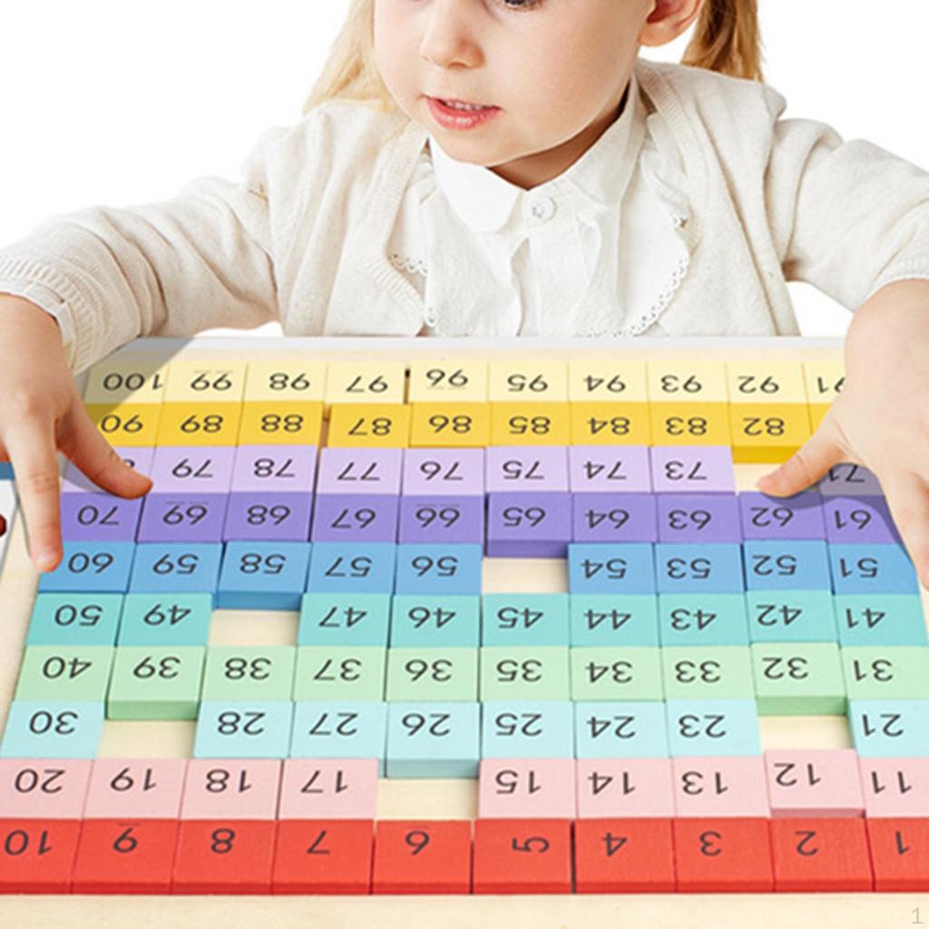 Wooden Hundred Board Toy Preschool Learning Reusable Hand Eye Coordination Children Cognitive