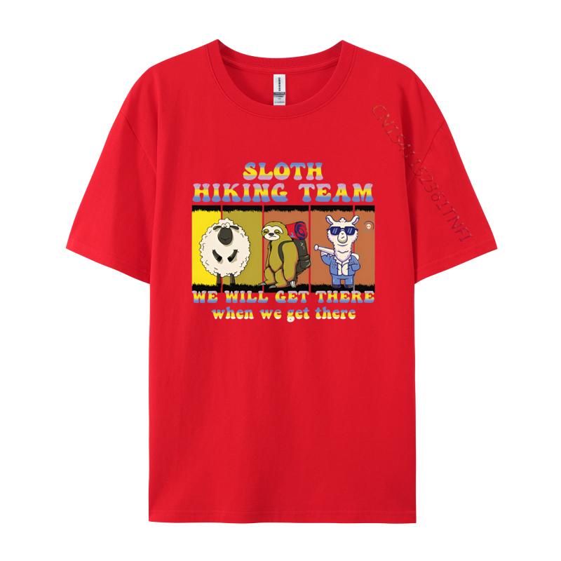 Sloth Llama Hiking Team We Will Get There Tshirt Men Stylish T Shirts TShirt Alternative Men Clothes Normal