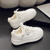 Fashion 2024 New Spring/Summer/Autumn Little White Shoes New Women's Thick Sole Inner Elevated Sports Board Shoes Trendy Casual Shoes