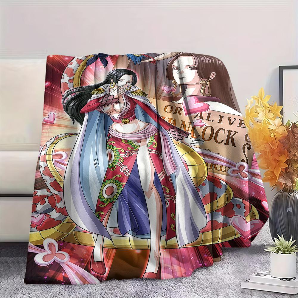1PC Boa Hancock Patterned Flannel Blanket Suitable For All Seasons For Home Decor Warmth And Comfort Gifts Holiday Present