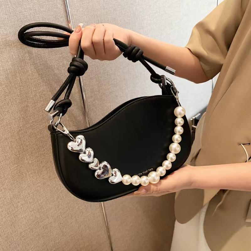 Сумки женские нишевые дизайнерские женские сумки модные портативные сумки через плечо с цепочкой из жемчуга