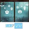 Halloween Window Cling Static Clings, Removable Ghost Pumpkin Bat Spider Web Stickers, No Residue Decor Self-Adhesive Glass Decor, Holiday Decals for