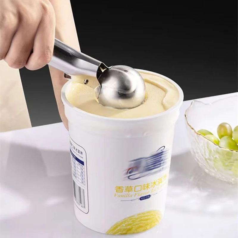 Ice Cream Ball Scoop Stainless Steel Fruit Scoop Multifunctional Cream Dipper Dual-Purpose Watermelon Ball Spoon Shovel Spoon